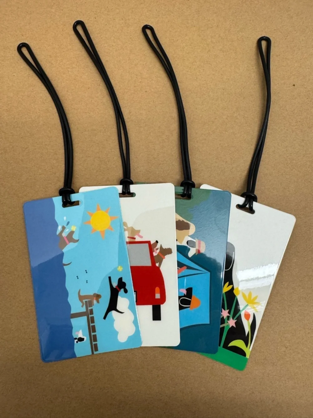 Set of 4 R. Nichols Luggage Tags - Doggies